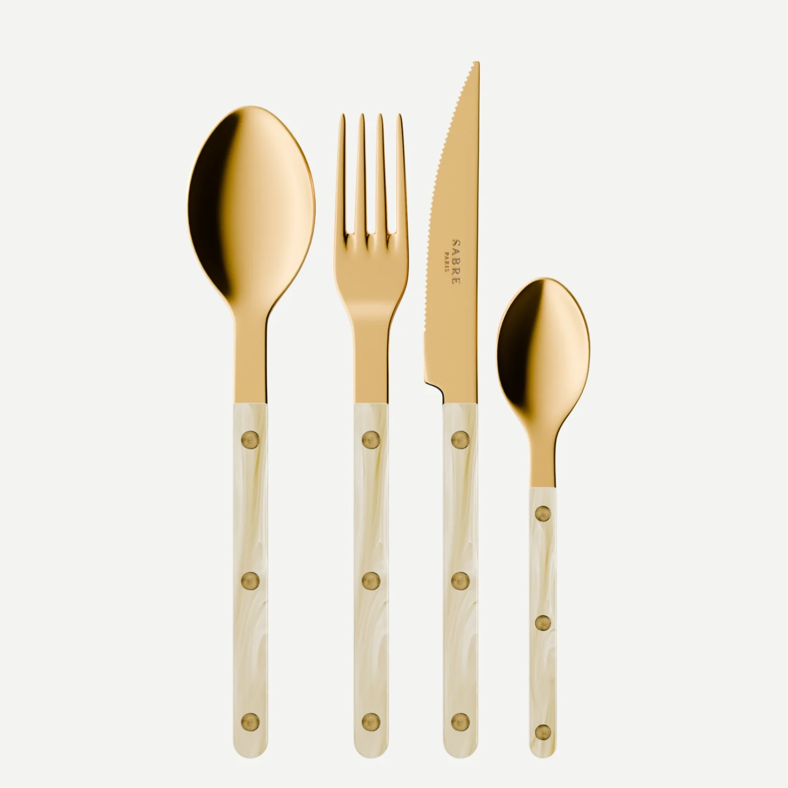 Bistrot Gold Corne, Effet Corne - Ménagère 24 pièces