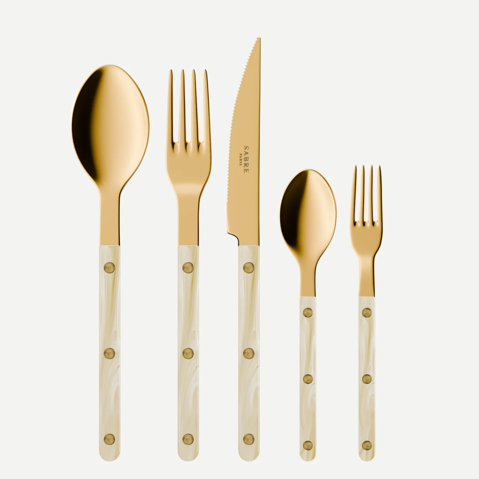 Bistrot Gold Corne, Effet Corne - Set de 5 couverts de table