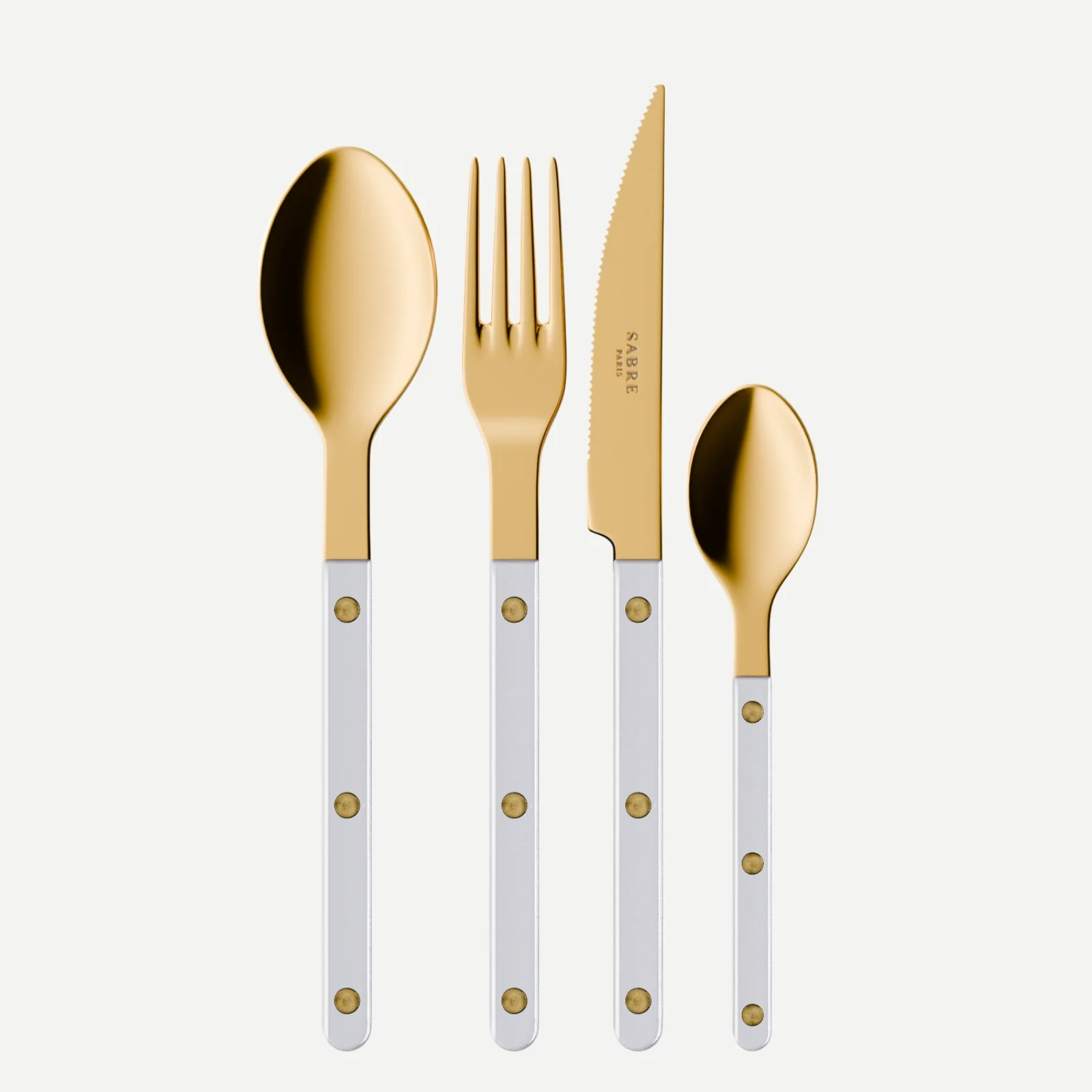 Bistrot Gold Pearly, Blanc - Ménagère 48 pièces