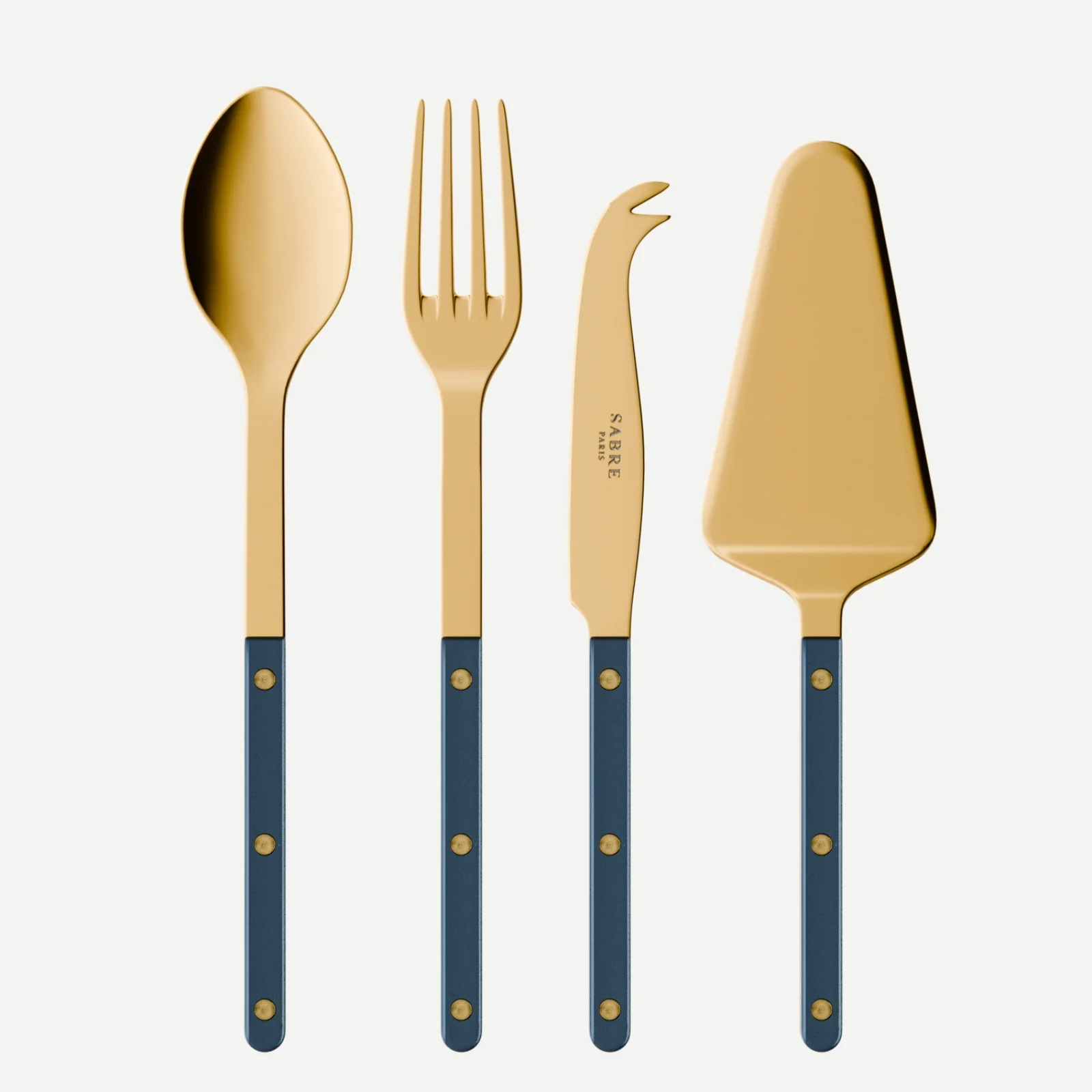 Bistrot Gold Pearly, Bleu nuit - Set Les Essentiels Bistrot - ensemble de 4 couverts de service