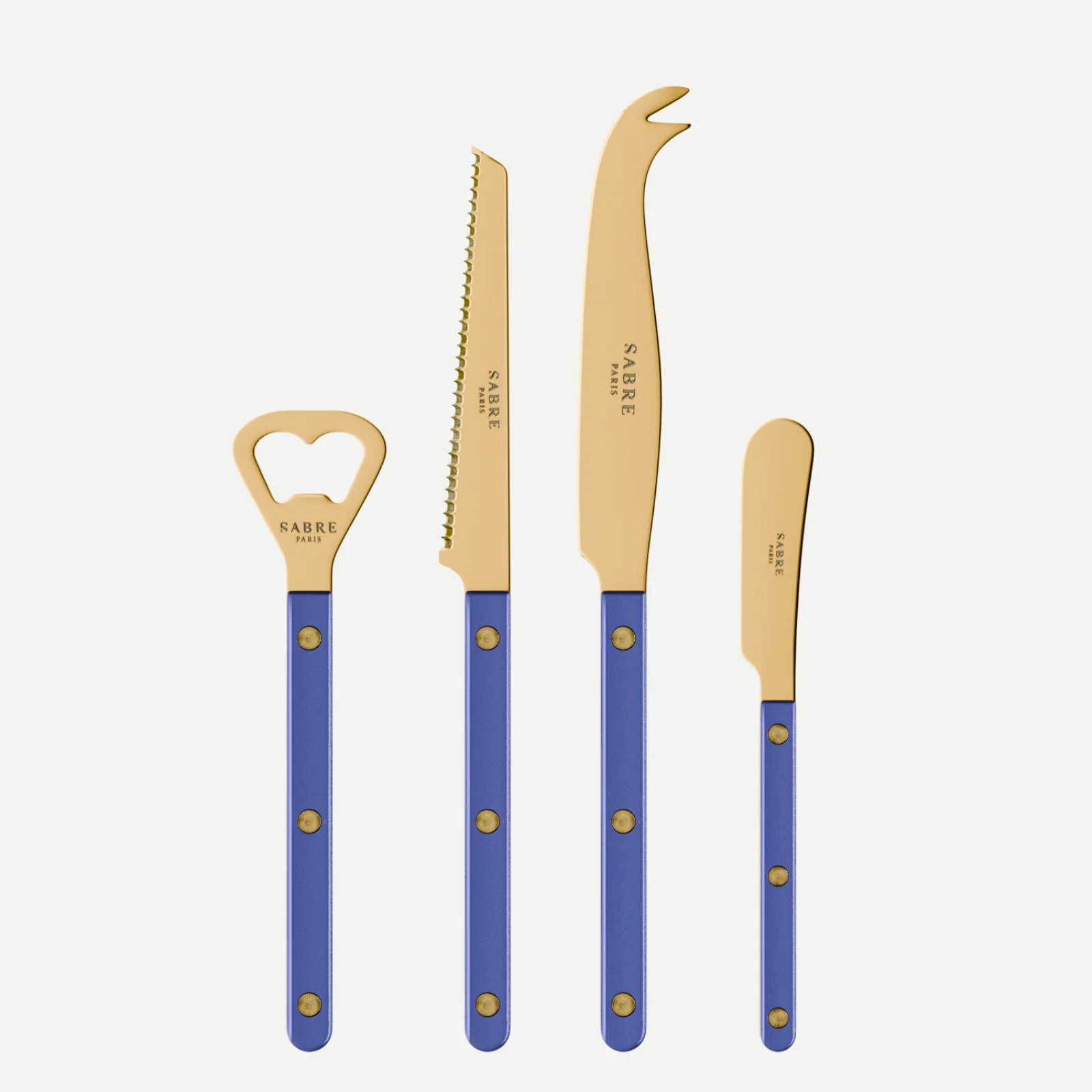 Bistrot Gold Pearly, Bleu outremer - Set apéro Bistrot