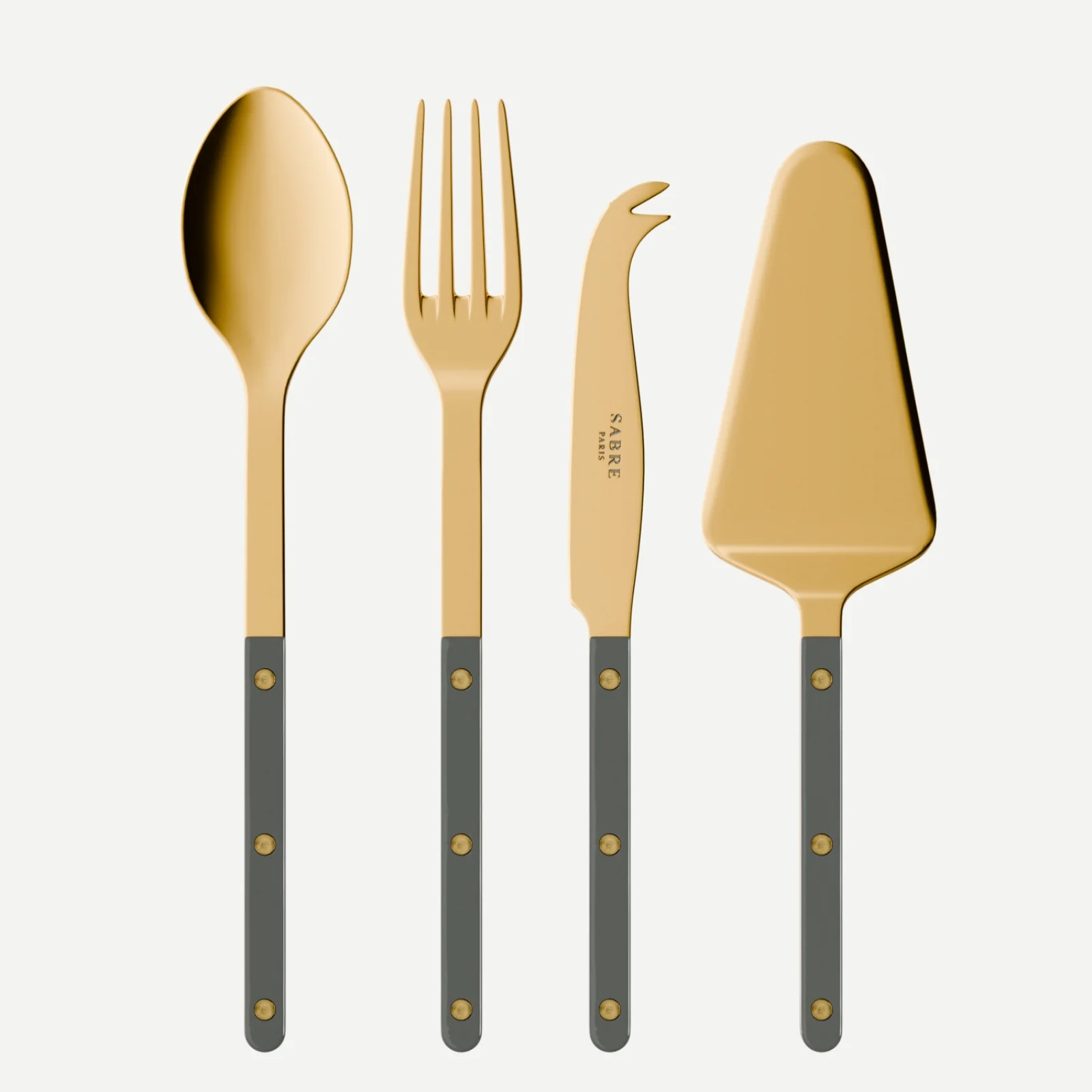 Bistrot Gold Uni, Anthracite - Set Les Essentiels Bistrot - ensemble de 4 couverts de service