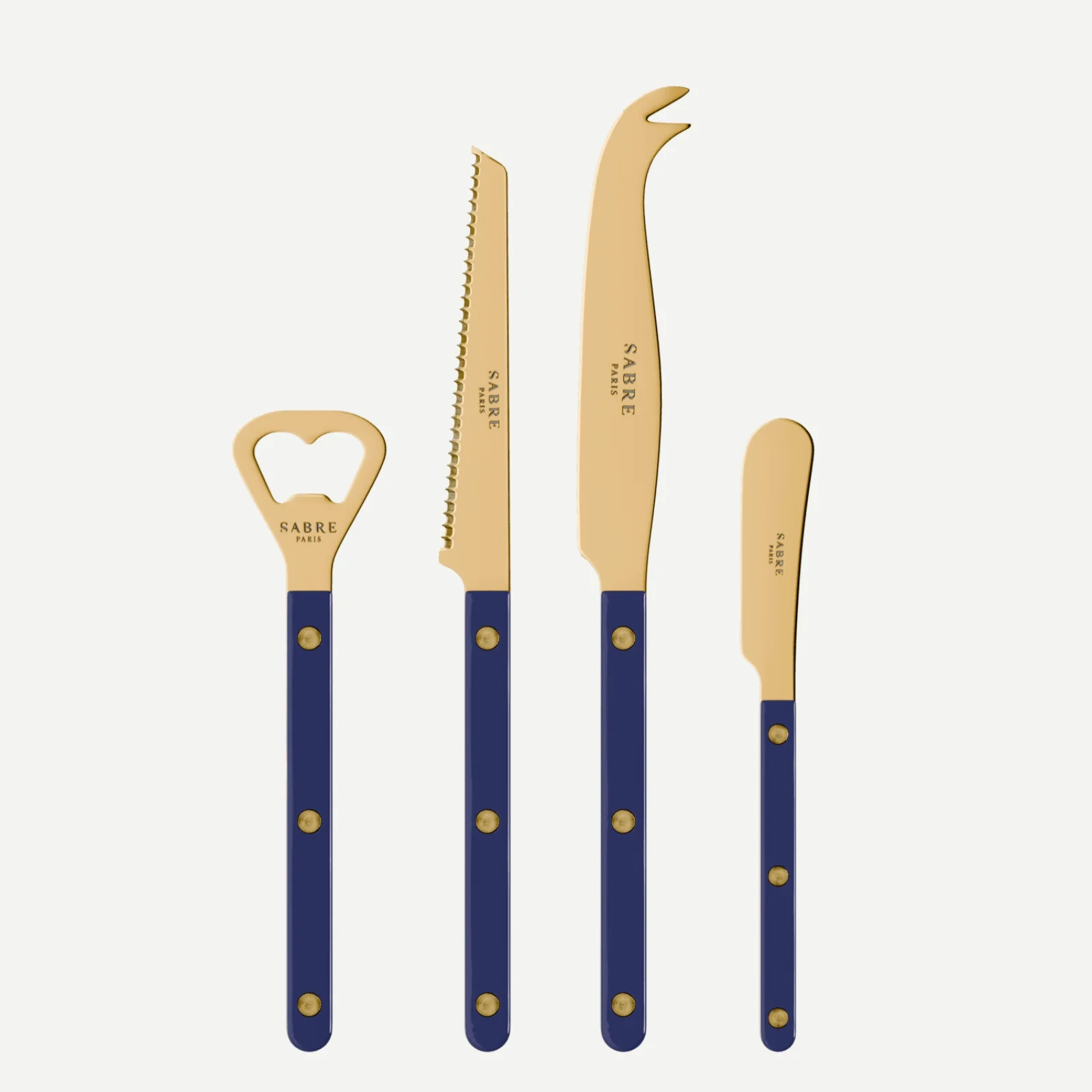 Bistrot Gold Uni, Bleu marine - Set apéro Bistrot