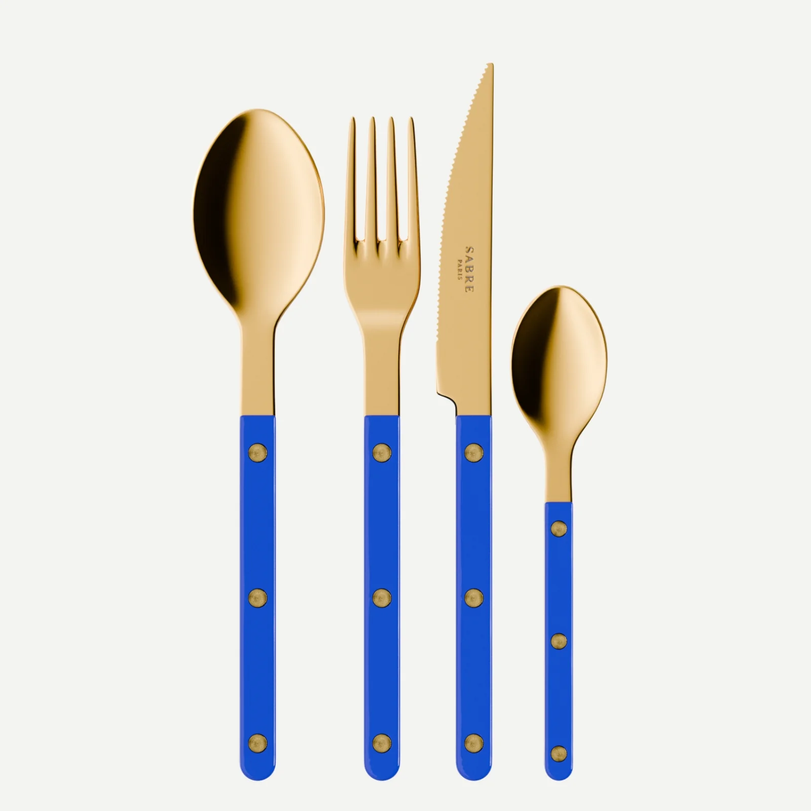 Bistrot Gold Uni, Bleu outremer - Ménagère 48 pièces