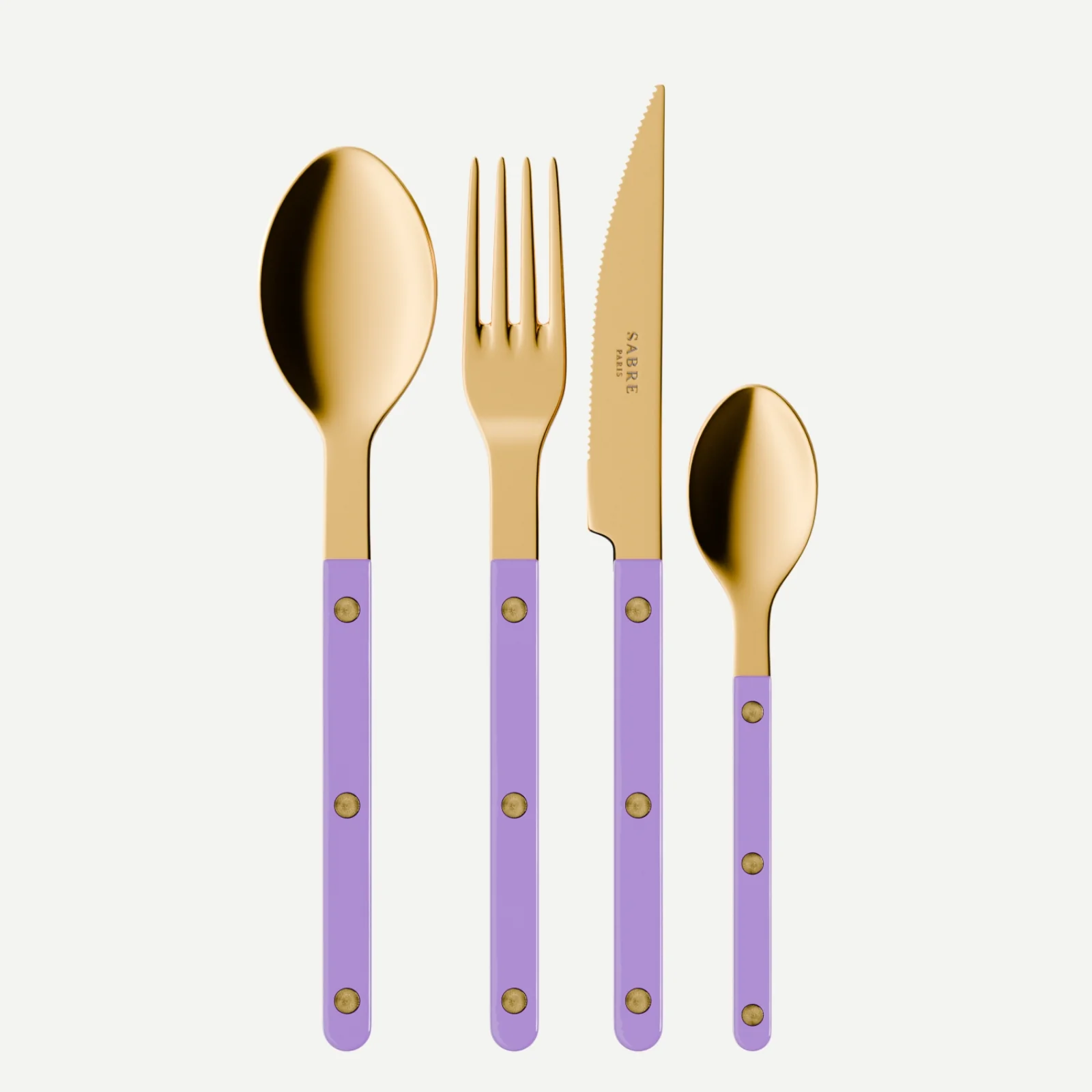 Bistrot Gold Uni, Mauve - Set de 4 couverts de table