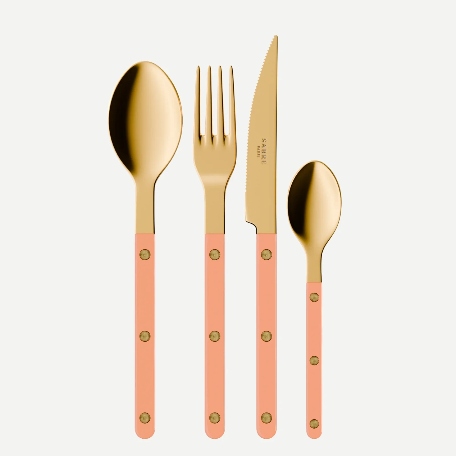 Bistrot Gold Uni, Rose nude - Set de 4 couverts de table