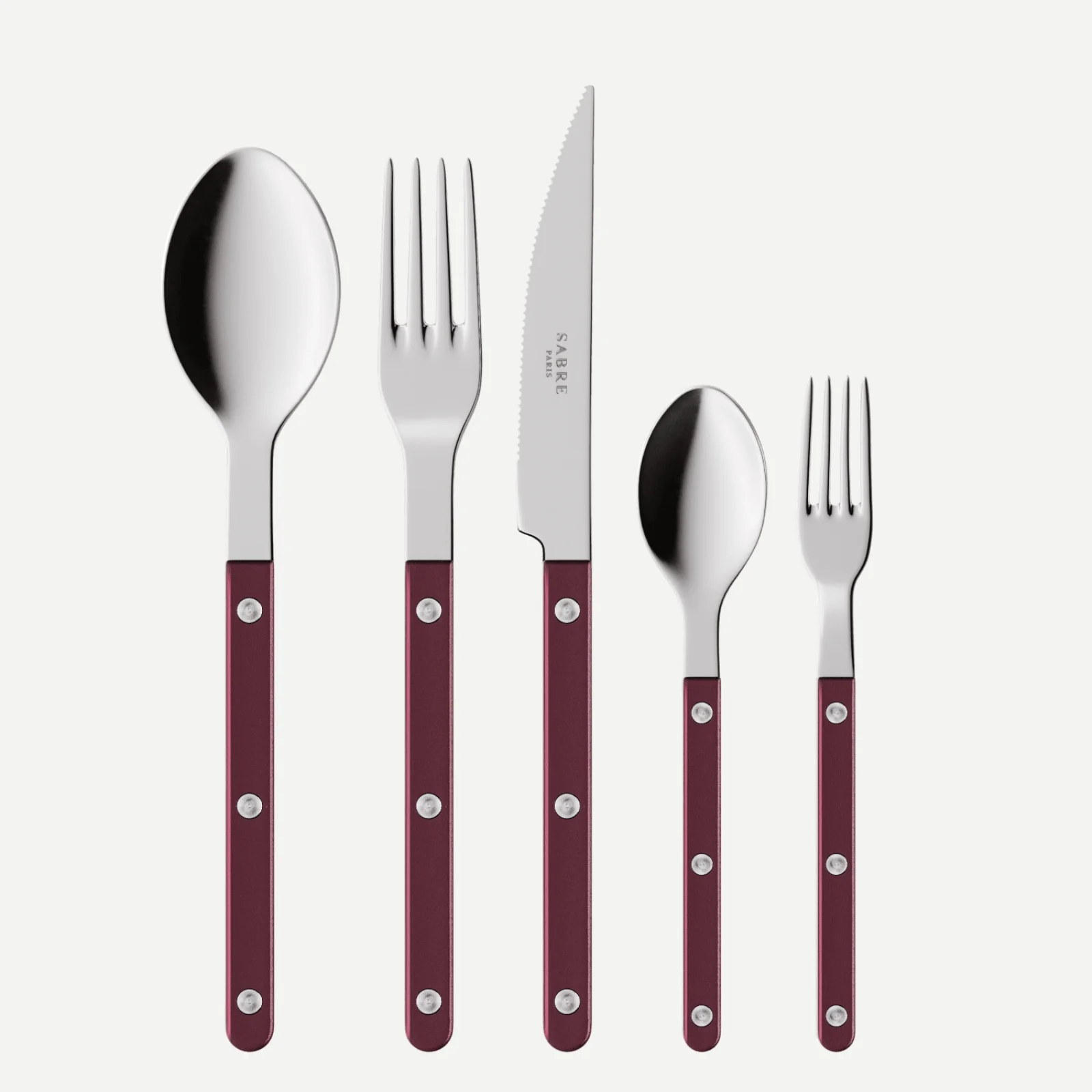 Bistrot Pearly, Aubergine - Set de 5 couverts de table