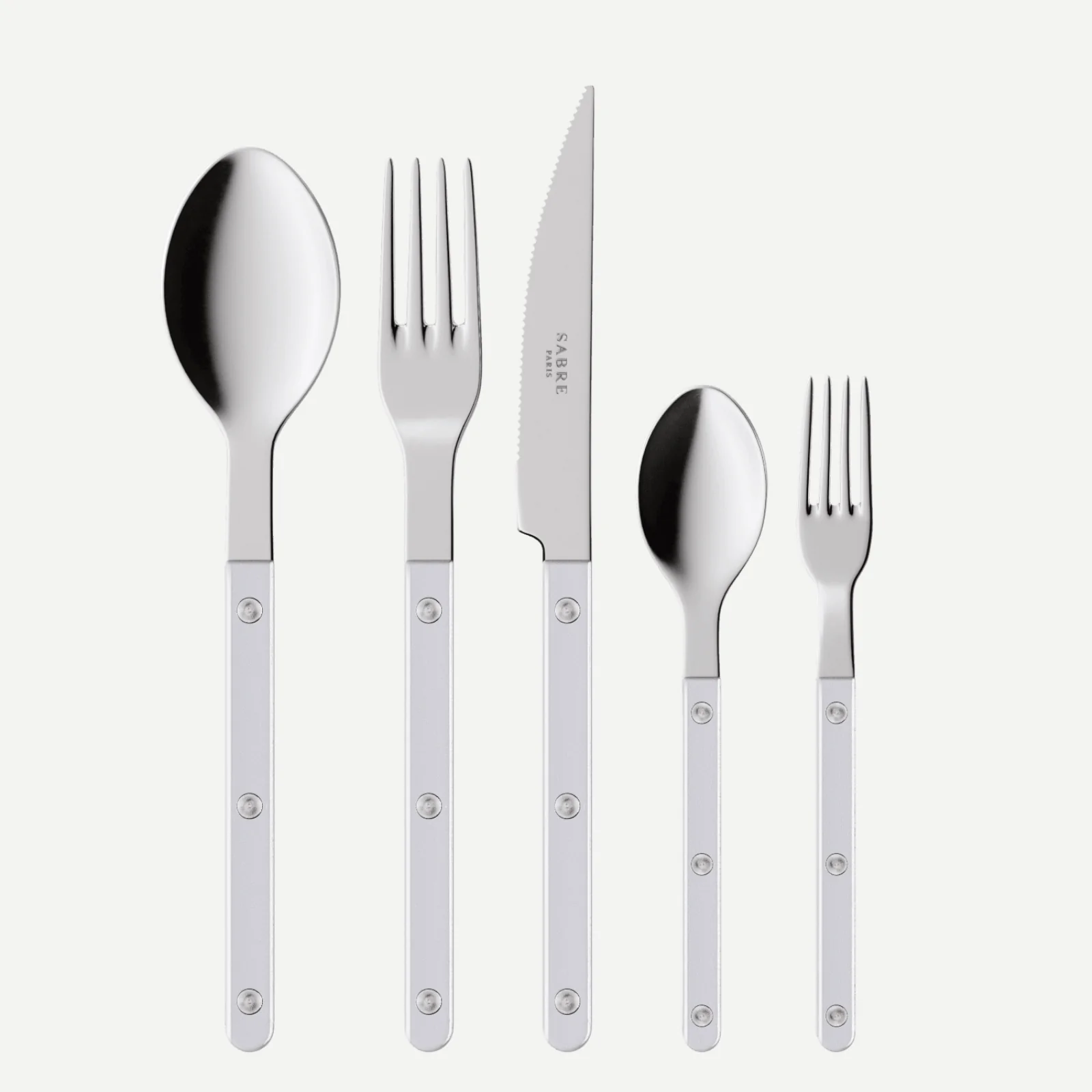 Bistrot Pearly, Blanc - Set de 5 couverts de table
