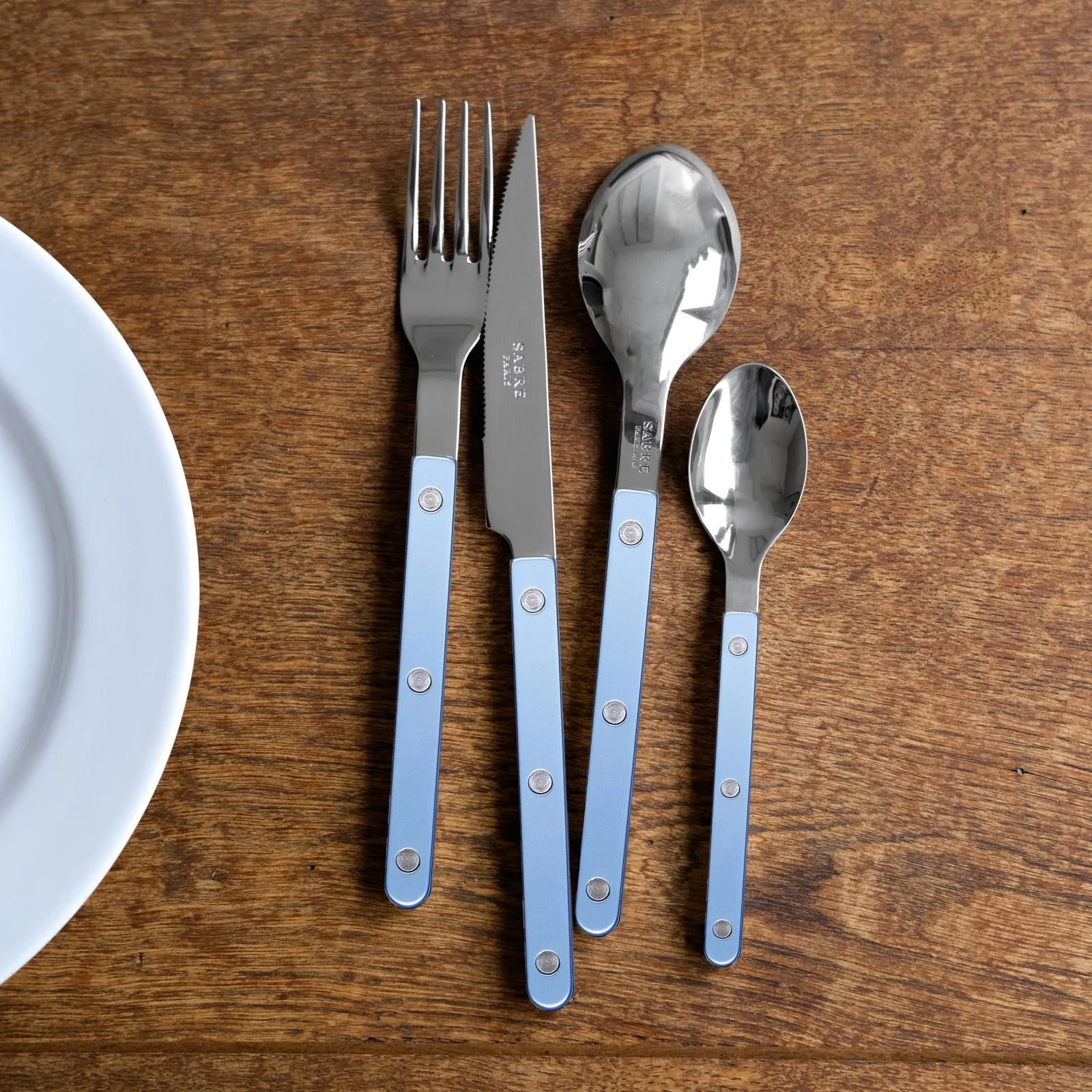 Bistrot Pearly, Bleu clair - Set de 4 couverts de table - Image 2