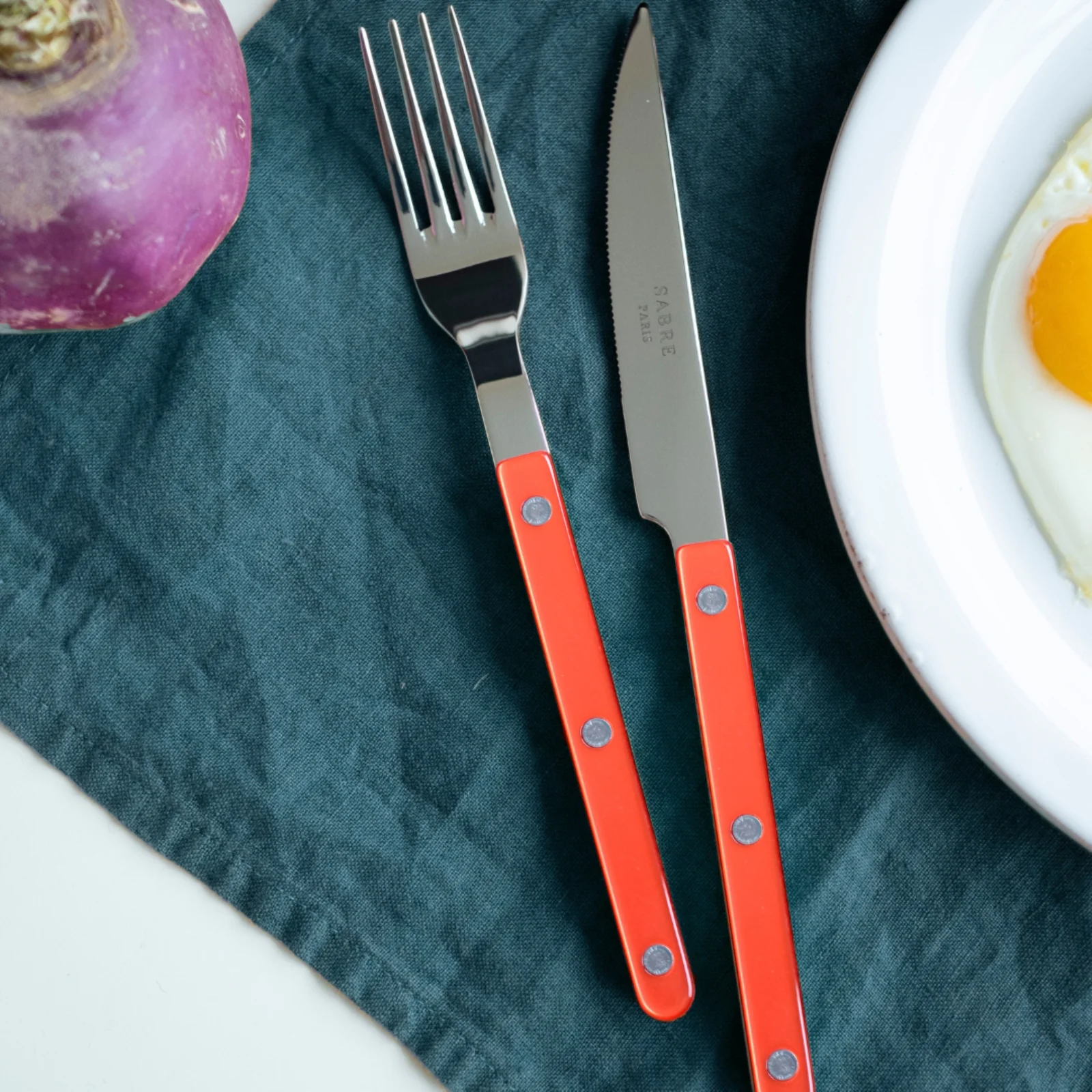 Bistrot Pearly, Orange - Set de 5 couverts de table - Image 3