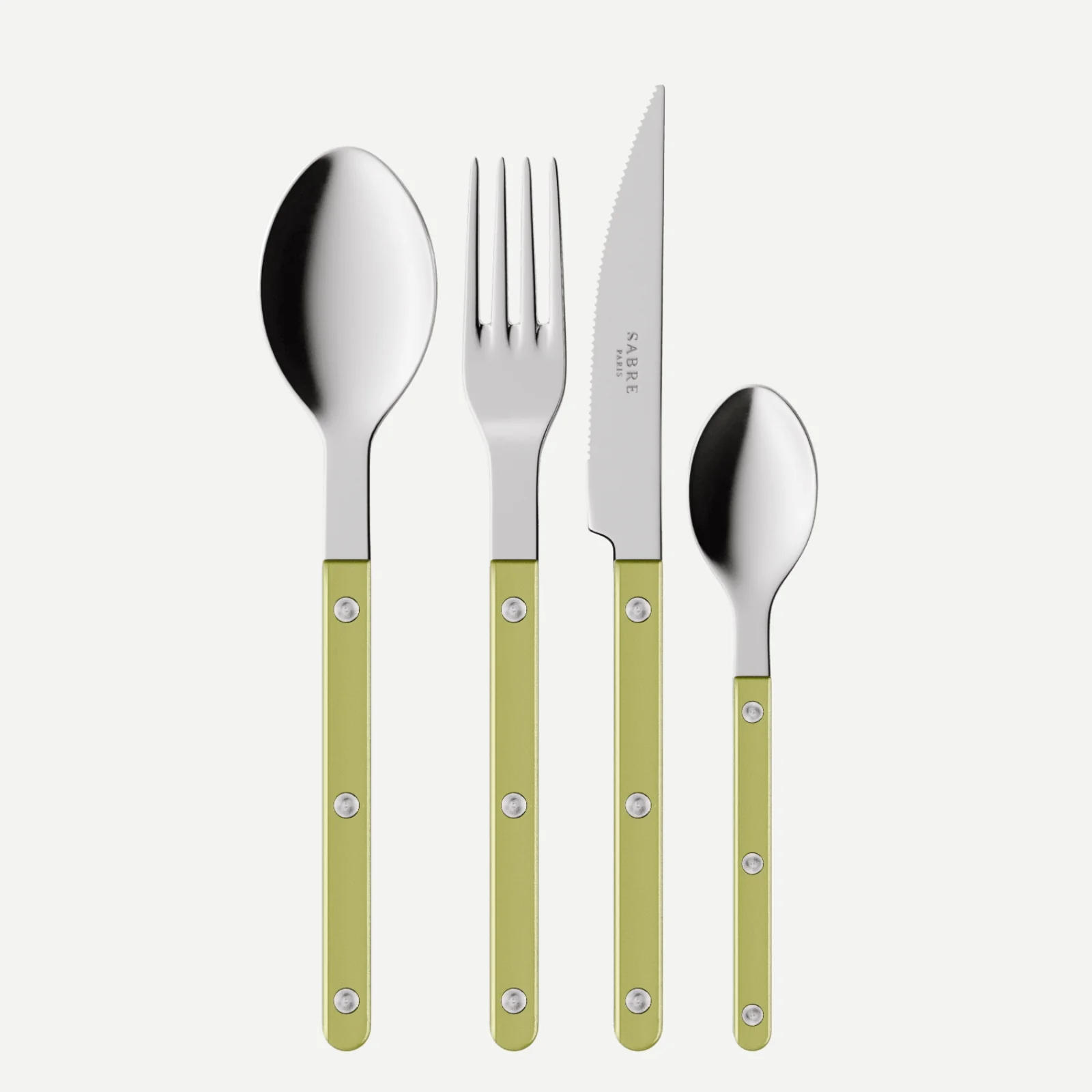 Bistrot Pearly, Tilleul - Set de 4 couverts de table