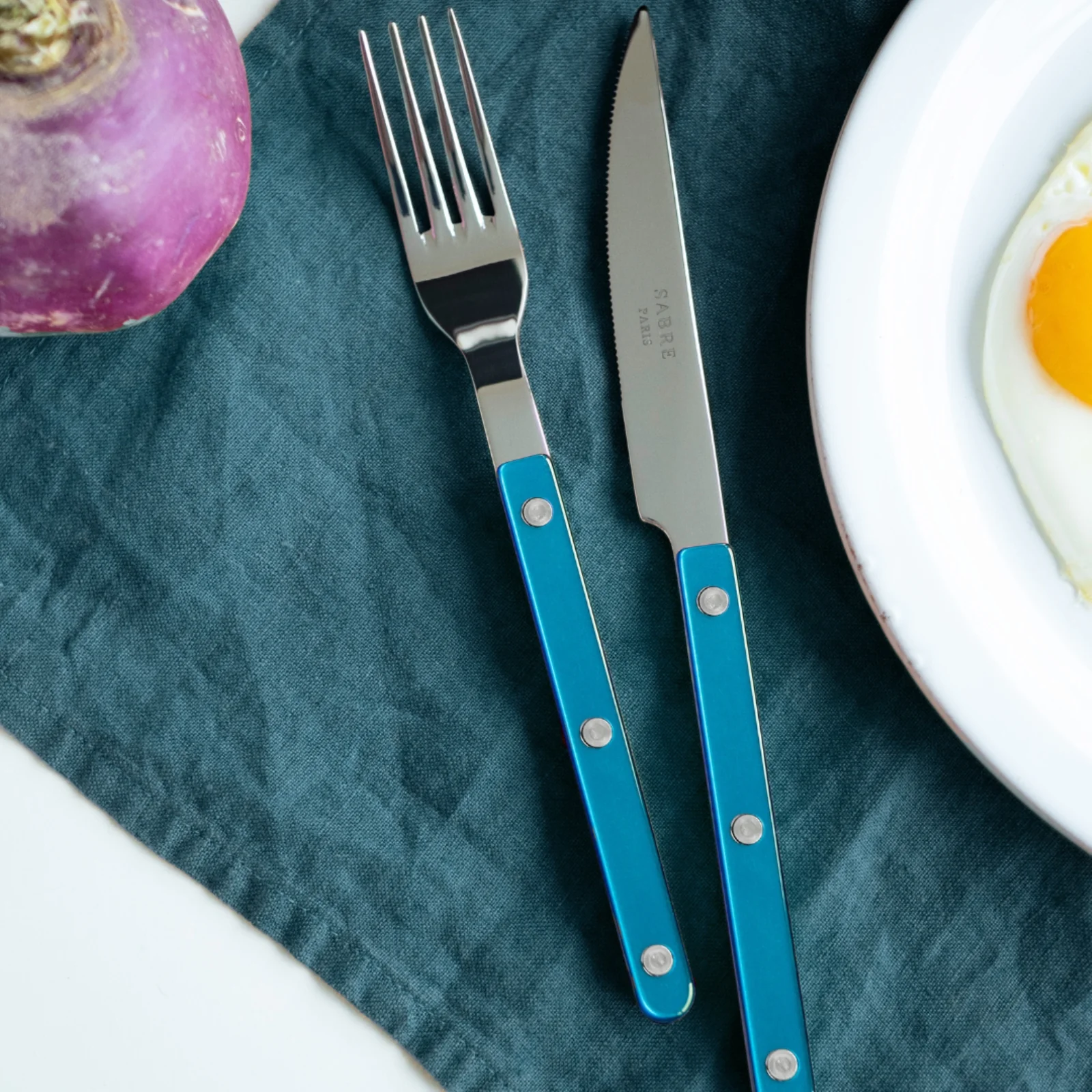 Bistrot Pearly, Turquoise - Fourchette de table - Image 2