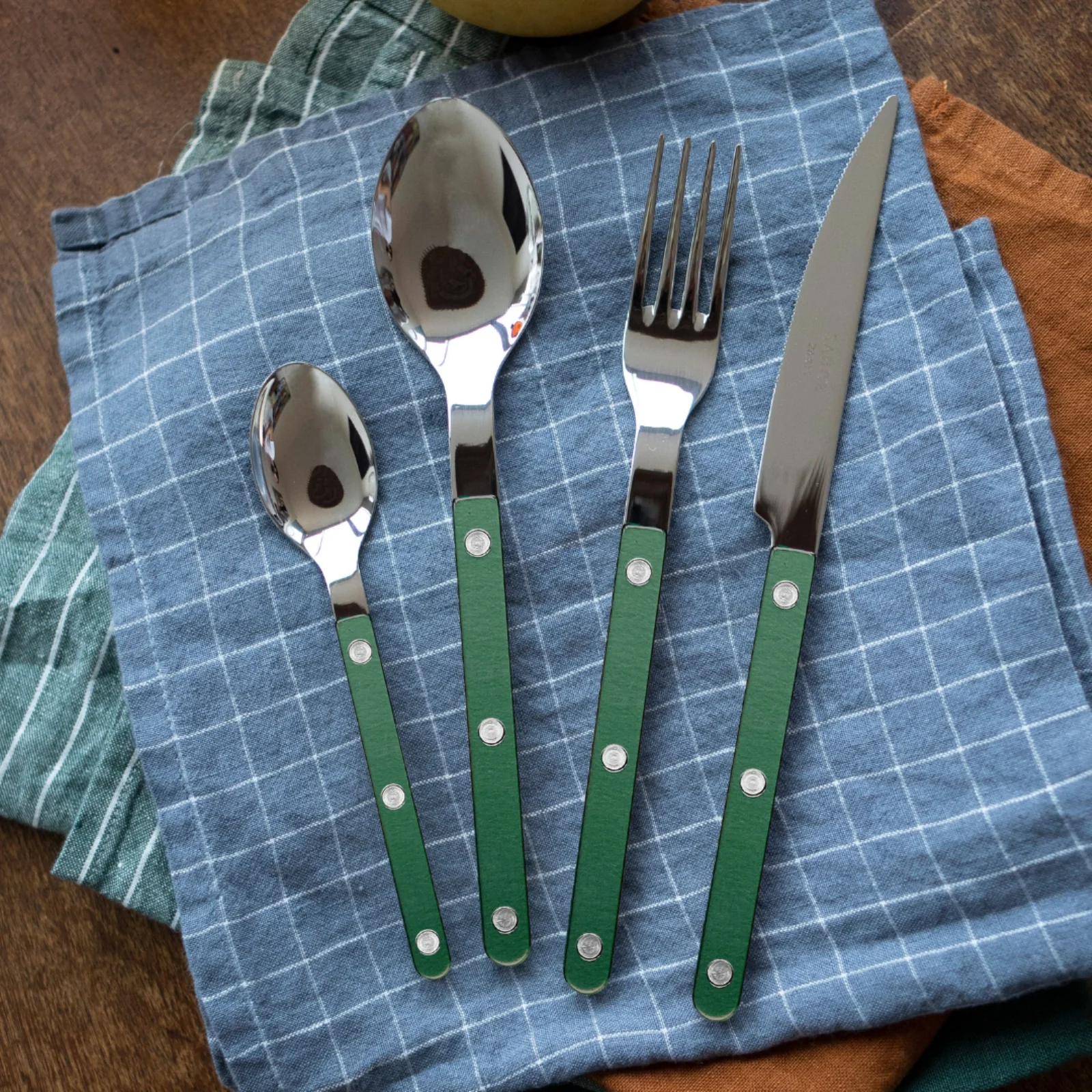 Bistrot Pearly, Vert foncé - Set de 5 couverts de table - Image 2