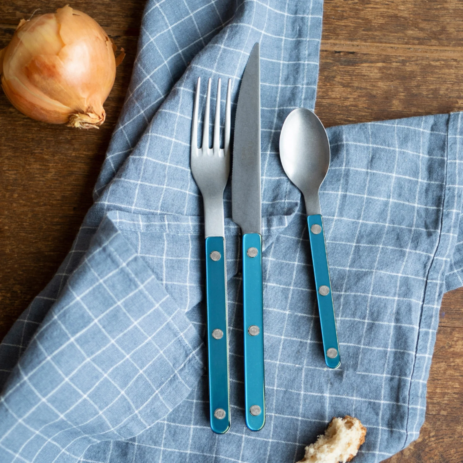 Bistrot Vintage Pearly, Turquoise - Fourchette de table - Image 2
