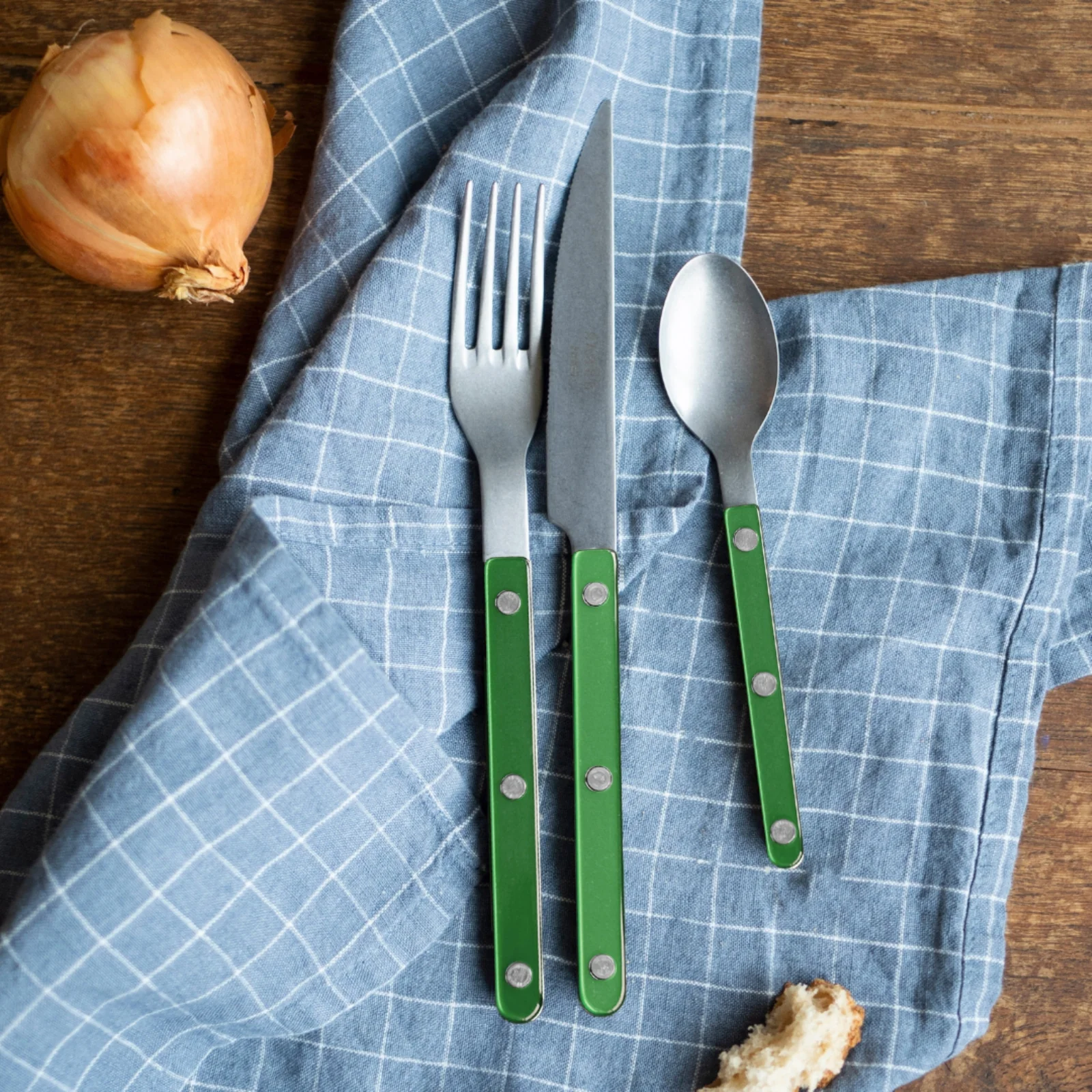 Bistrot Vintage Pearly, Vert jardin - Fourchette de table - Image 2