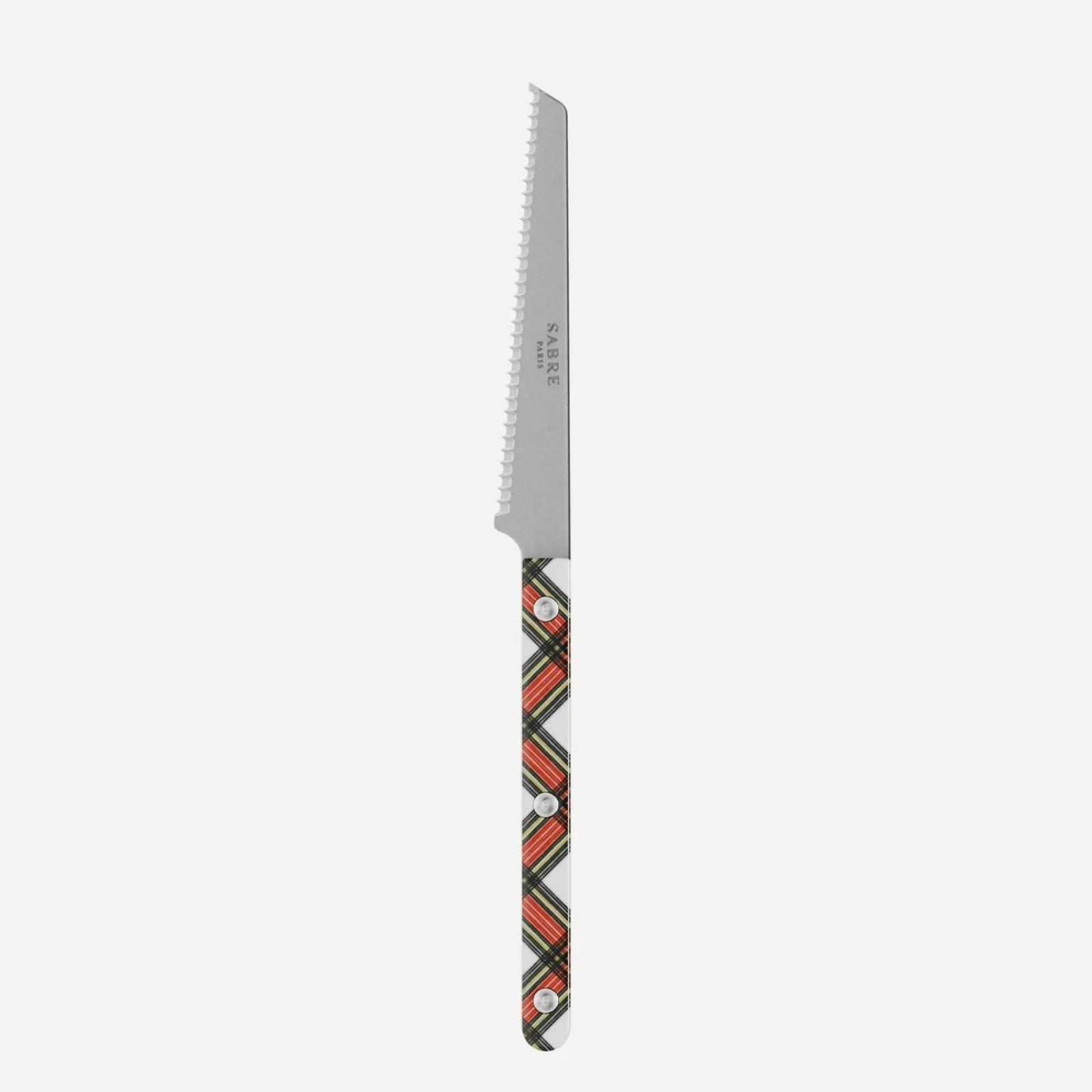 Bistrot Vintage Tartan, Blanc - Couteau à tomate