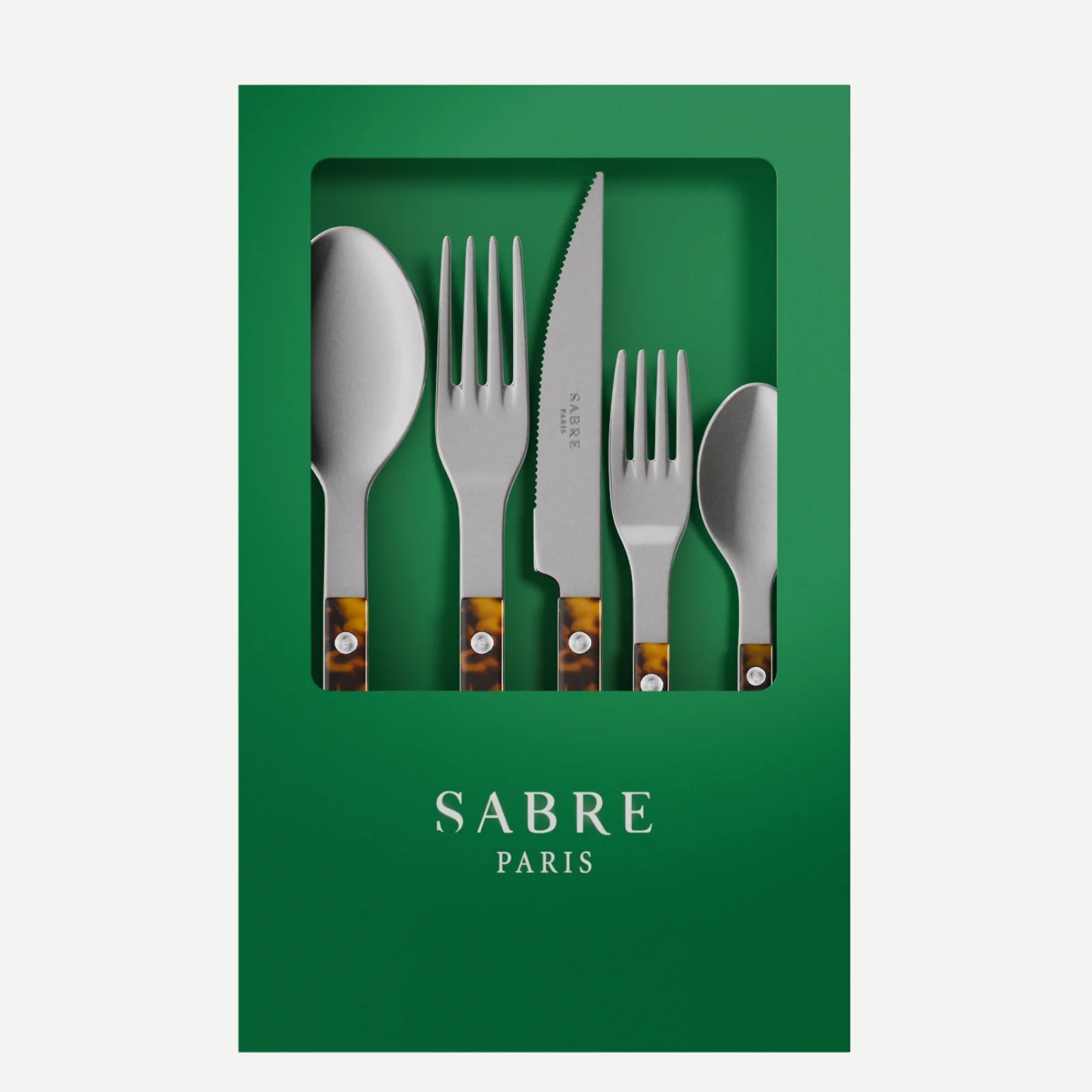 Bistrot Vintage Tortue, Effet Écaille - Coffret de 5 couverts de table