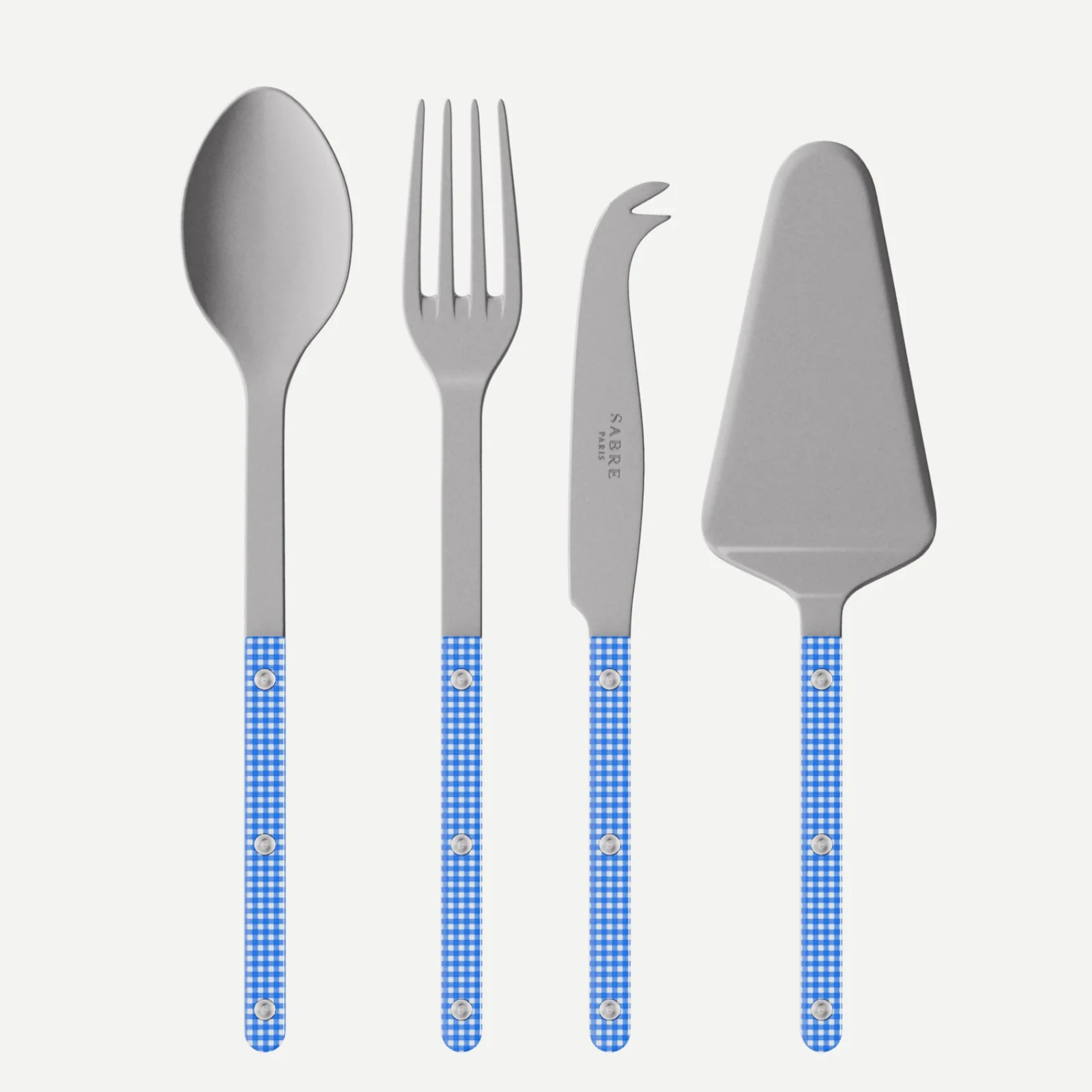 Bistrot Vintage Vichy, Bleu - Set Les Essentiels Bistrot - ensemble de 4 couverts de service